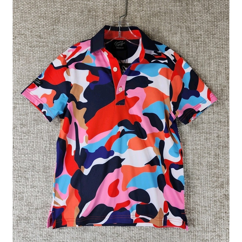 Sunday Swagger Youth Golf Polo Shirt Size XXS 3-4yrs Multicolor Camouflage NEW